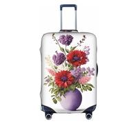 GQSZCYHLKL Housse de protection élégante pour valise, motif coquelicot avec impression double face, design élastique pour un maintien sûr et une protection contre les rayures, blanc, S