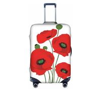 GQSZCYHLKL Housse de protection élégante pour valise, motif coquelicot avec impression double face, design élastique pour un maintien sûr et une protection contre les rayures, blanc, L
