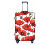GQSZCYHLKL Housse de protection élégante pour valise, motif coquelicot rouge, avec impression double face, design élastique pour un maintien sûr et une protection contre les rayures, blanc, XL