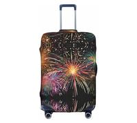 GQSZCYHLKL Housse de protection élégante pour valise, motif feu d'artifice 3D, avec impression double face, design élastique pour un ajustement sûr et une protection contre les rayures, blanc, S