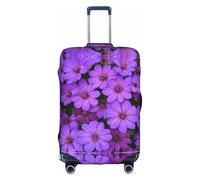 GQSZCYHLKL Housse de protection élégante pour valise, motif fleurs de lys violet avec impression double face, design élastique pour un maintien sûr et une protection contre les rayures, blanc, S