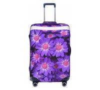 GQSZCYHLKL Housse de protection élégante pour valise, motif fleurs de lys violet avec impression double face, design élastique pour un maintien sûr et une protection contre les rayures, blanc, S