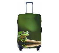 GQSZCYHLKL Housse de protection élégante pour valise, motif grenouille et pluie, avec impression double face, design élastique pour un maintien sûr et une protection contre les rayures, blanc, XL
