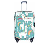 GQSZCYHLKL Housse de protection élégante pour valise, motif lama avec impression double face, design élastique pour un ajustement sûr et une protection contre les rayures, blanc, L