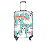 GQSZCYHLKL Housse de protection élégante pour valise, motif lama avec impression double face, design élastique pour un ajustement sûr et une protection contre les rayures, blanc, S