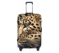 GQSZCYHLKL Housse de protection élégante pour valise, motif léopard rugueux avec impression double face, design élastique pour un ajustement sûr et une protection contre les rayures, blanc, M
