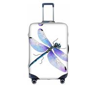 GQSZCYHLKL Housse de protection élégante pour valise, motif libellule avec impression double face, design élastique pour un maintien sûr et une protection contre les rayures, blanc, S