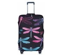 GQSZCYHLKL Housse de protection élégante pour valise, motif libellule violette avec impression double face, design élastique pour un maintien sûr et une protection contre les rayures, blanc, M