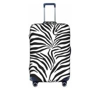 GQSZCYHLKL Housse de protection élégante pour valise, motif zébré avec impression double face, design élastique pour un ajustement sûr et une protection contre les rayures, blanc, L