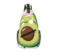GQSZCYHLKL Sac à bandoulière décontracté pour homme avec imprimé avocat mignon avec design multi-poches - Léger et spacieux pour les voyages, le travail et un usage quotidien, Noir , Taille unique