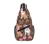 GQSZCYHLKL Sac à bandoulière décontracté pour homme avec imprimé bouledogues anglais avec design multi-poches - Léger et spacieux pour les voyages, le travail et un usage quotidien, Noir , Taille