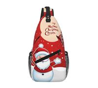 GQSZCYHLKL Sac à bandoulière décontracté pour homme avec imprimé Merry Christmas avec plusieurs poches - Léger et spacieux pour les voyages, le travail et un usage quotidien, Noir , Taille unique