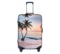 GQSZCYHLKL Sunrise Housse de protection élégante pour valise Motif tropical Palm Tree Island avec impression double face, design élastique pour un maintien sûr et une protection contre les rayures