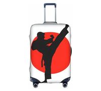 GQSZCYHLKL Taekwondo Housse de protection élégante pour valise de voyage avec impression double face, design élastique pour un maintien sûr et une protection contre les rayures, blanc, L