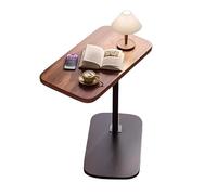 GQTYBZ Table d’Appoint, Petite Table Basse Forme C, Bout De Canapé,Table à Café Pivotante, Table Basse Hauteur Réglable pour Salon Chambre Bureau, Marron
