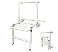 Gqudyi Chaise de Douche Strapontin Murale,SièGe de Douche Mural Rabattable,Design avec Anneau Lumineux,Capacité de Charge de 100kg,Convient Aux Personnes âGéEs et Aux Femmes Enceintes(Color:Blanc)