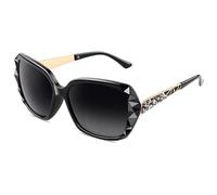 GQUEEN Lunettes de Soleil Femme Polarisées Retro Classique Carrées Lunettes Grand Cadre Protection UV400