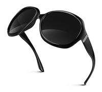 GQUEEN Lunettes de Soleil Femme Polarisées Retro Classique Carrées Lunettes Grand Cadre Protection UV400