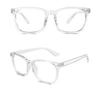 GQUEEN Lunettes de Vue Femme et Homme Transparente Vintage Grand Carré Monture Surdimensionné Fausse Mode Lunettes PE2