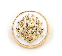 GQUWHNZYQ Boutons, Boutons métalliques, 10 pièces 28mm Noir Bleu Or Argent for vêtements Jean Veste Manteau Fournitures de Couture(2 White Gold,25mm)