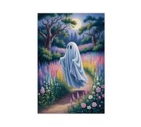 GQVCJSW Impression sur toile Ghost Is Dancing in The Forest, Dark Academia - Décoration murale pour salon, chambre à coucher - 50 x 75 cm