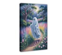 GQVCJSW Impression sur toile Ghost Is Dancing in The Forest, Dark Academia - Décoration murale pour salon, chambre à coucher - 30 x 45 cm