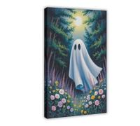 GQVCJSW Impression sur toile Ghost Is Flying in The Forest, Dark Academia - Décoration murale pour salon, chambre à coucher - 60 x 90 cm