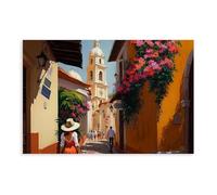 GQVCJSW Impression sur toile représentant la République dominicaine des Caraïbes - Décoration de chambre à coucher, bureau, chambre - Cadeau - 50 x 75 cm