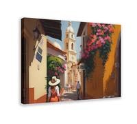 GQVCJSW Impression sur toile représentant la République dominicaine des Caraïbes - Décoration pour chambre à coucher, bureau, chambre - Cadeau - 60 x 90 cm
