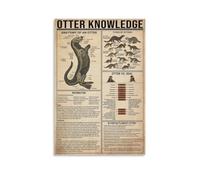 GQVCJSW Otter Knowledge Poster vertical sur toile pour décoration de chambre à coucher, bureau, chambre, cadeau 30 x 45 cm