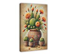 GQVCJSW Poster cactus mexicain sur toile pour décoration de chambre à coucher, bureau, chambre, cadeau (60 x 90 cm)
