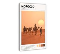 GQVCJSW Poster du Maroc sur toile pour salon, chambre à coucher, désert du Sahara (60 x 90 cm)