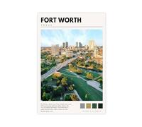 GQVCJSW Poster sur toile Fort Worth Dallas Texas pour décoration de chambre à coucher, bureau, chambre, cadeau 20 x 30 cm