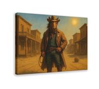 GQVCJSW Poster sur toile motif cheval cowboy western rustique Wild West pour décoration de chambre à coucher, bureau, chambre, cadeau, 60 x 90 cm