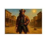 GQVCJSW Poster sur toile motif cheval cowboy western rustique Wild West pour décoration de chambre à coucher, bureau, chambre, cadeau 40 x 60 cm