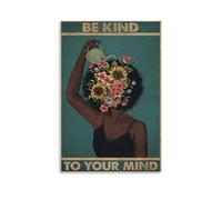 GQVCJSW Poster vintage « Be Kind To Your Mind » sur toile - Décoration murale pour salon, chambre à coucher - 30 x 45 cm
