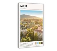 GQVCJSW Sofia Art Sofia Bulgarie Poster sur toile pour décoration de chambre à coucher, bureau, cadeau 20 x 30 cm