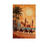 GQVCJSW Toile décorative vintage marocaine pour chambre à coucher, bureau, chambre, cadeau 30 x 45 cm