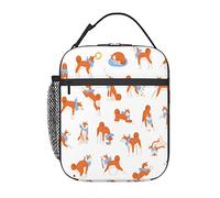 GQWJKSZ Adorable sac à déjeuner Akita Inu, boîte à déjeuner isolée durable, sac fourre-tout réutilisable pour adultes, sac isotherme réutilisable