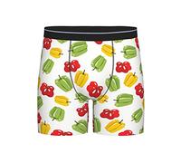 GQWJKSZ Aquarelle Poivron Motif Hommes Boxer Brief Longue Jambe sous-Vêtements Mode Mémoires pour Hommes Adultes Adolescents