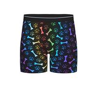 GQWJKSZ Arc-en-Ciel Patte Empreinte Animal Motif Hommes Boxer Slip Longue Jambe sous-vêtements Mode Slips pour Hommes Adultes Adolescents