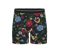 GQWJKSZ Broderie Fleur Motif Hommes Boxer Brief Longue Jambe sous-Vêtements Mode Mémoires pour Hommes Adultes Adolescents