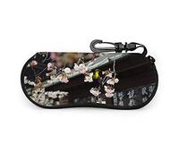 GQWJKSZ Bulletin d'information portable Peach Blossom Lunettes de soleil avec boucle de verrouillage Sac souple Tissu de plongée ultra léger Étui à lunettes à glissière