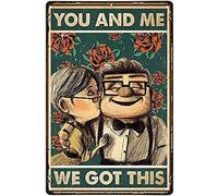 GQWJKSZ Carl et Ellie You and Me We Got This Plaque en métal à suspendre, plaque rétro, affiche de cuisine, café, bar, pub, magasin, homme des cavernes, designs fantaisie, 30,5 x 20,3 cm