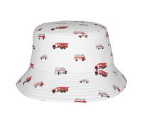 GQWJKSZ Cars Ambulance Rescue Firetruck Seau Chapeaux pour Femmes Hommes Unisexe Été Pêcheur Chapeaux Ados Protection Solaire Casquette Pliable Tendance Voyage Plage Vacances Cap Noir