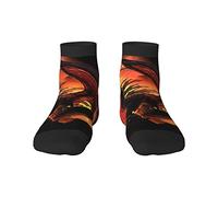 GQWJKSZ Casual Novelty Crew Chaussettes 12inch Dragon In Burning Volcano Full Print Jogging Running Fitness Sport Yoga Gym Fashion Chaussette pour Hommes Femmes Fille Garçon