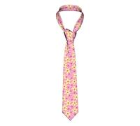 GQWJKSZ Cravate rose et Orange fleurs tropicales imprimé nouveauté drôle pour les mariages danses fête