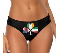 GQWJKSZ Culotte String pour Femme Irlandaise Italienne américaine Clover Patrick's Day sous-vêtements Sexy Culotte Bikini Taille Basse