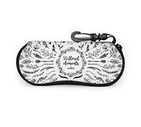 GQWJKSZ Étui à lunettes, esquissé à la main Vector Vintage Elements Laurels Lunettes de soleil Étui souple Ultra léger en néoprène Zipper femme
