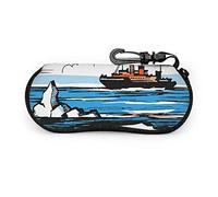 GQWJKSZ Étui à lunettes, Iceberg Sketch Cartoon Paysage Vector Lunettes de soleil Étui souple Ultra léger en néoprène Zipper femme